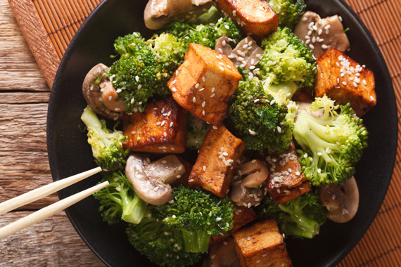 roasted broccoli and tofu