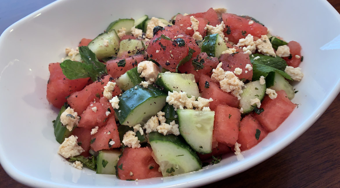 Watermelon Salad with Tofu Feta